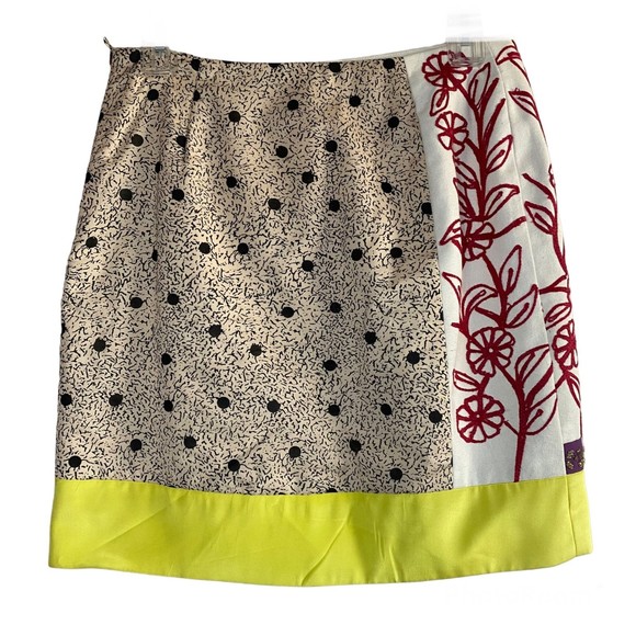 ANTHROPOLOGIE LEIFNOTES woman's size 2 Brimming Borders embroidered beaded skirt - Picture 2 of 13